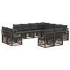 vidaXL Set de canapele pentru grădină 11 pcs Gri poliratan
