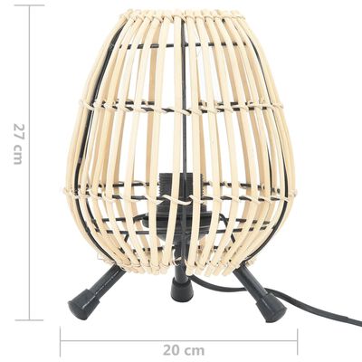 vidaXL Lampă cu suport de masă, 60 W, 20x27 cm, răchită, E27