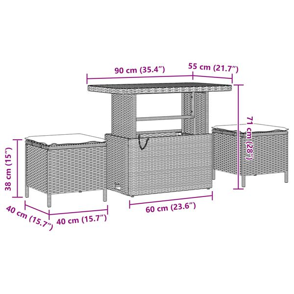 vidaXL Set de canapele pentru grădină 11 pcs Negru Rattan poli