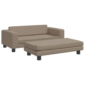 vidaXL Pat pentru c&acirc;ini cu extensie cappuccino 100x50x30 cm piele eco