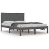 vidaXL Cadru de pat Super King, gri, 180x200 cm, lemn masiv