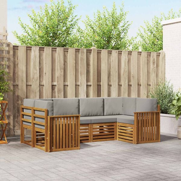 vidaXL Seturi de canapele cu pernă 6 pcs Gri natural și deschis