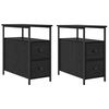 vidaXL Dulap de noapte 2 buc. Stejar negru 30 x 60 x 60 cm