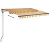 vidaXL Copertină autonomă retractabilă manual, galben&alb, 300x250 cm