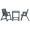 vidaXL Set mobilier de bistro pliabil, 3 piese, verde, plastic