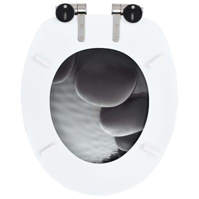 vidaXL Capace WC cu închidere silențioasă, 2 buc., MDF, design pietre