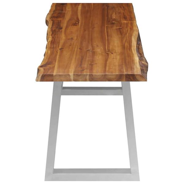 vidaXL Bancă 160 cm Lemn masiv de acacia și oțel inoxidabil