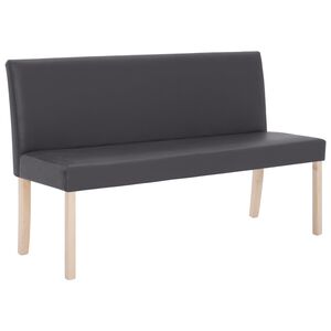 vidaXL Bancă, gri, 139,5 cm, piele ecologică