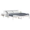 vidaXL Cadru de pat cu headboard Alb 200 x 200 cm Lemn de pin masiv