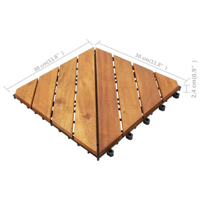 vidaXL Plăci pardoseală, 10 buc., 30x30 cm, lemn masiv de acacia