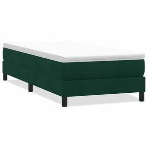 vidaXL Pat cu arcuri fără saltea verde &icirc;nchis 80x210 cm catifea