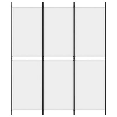vidaXL Paravan de cameră cu 3 panouri, alb, 150x180 cm, textil