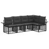 vidaXL Set de canapele de exterior 5 buc. Negru și Gri &icirc;nchis