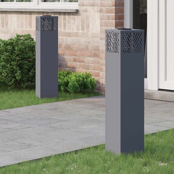 vidaXL Lumină LED Solară pentru Alei 2 pcs Antracit