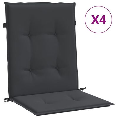 vidaXL Perne scaun de grădină, 4 buc., negru, 100x50x3 cm