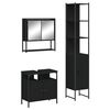 vidaXL Set mobilier de baie, 3 piese, negru, lemn compozit