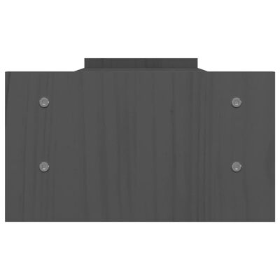 vidaXL Suport pentru monitor, gri, 100x27x15 cm, lemn masiv pin