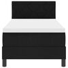 vidaXL Pat cu arcuri cu headboard Manual Negru 80 x 200 cm țesătură
