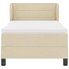 vidaXL Pat cu arcuri cu saltea cu headboard Crem 80 x 200 cm țesătură