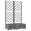 vidaXL Jardinieră de grădină cu spalier gri deschis 80x40x121,5 cm PP