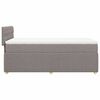vidaXL Pat box spring cu saltea, gri taupe, 100x200 cm, textil