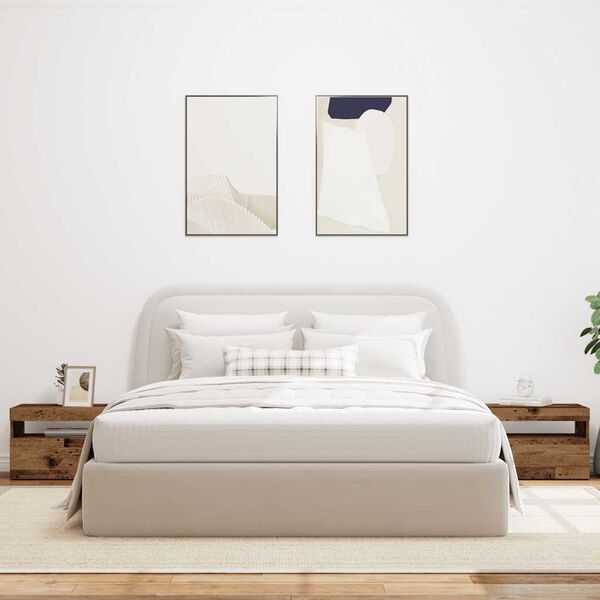 vidaXL Noptiera cu lumini LED Lemn vechi 60x35x40 cm Lemn prelucrat