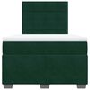vidaXL Pat box spring cu saltea, verde &icirc;nchis, 120x190 cm, catifea