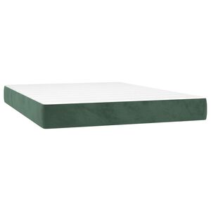 vidaXL Saltea cu arcuri buzunar, fermitate medie, verde &icirc;nchis, 140x190x20 cm, catifea