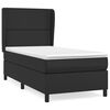 vidaXL Pat box spring cu saltea, negru, 100x200 cm, piele ecologică