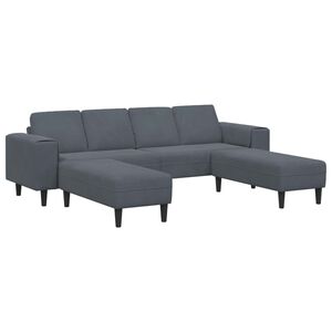 vidaXL Canapea pentru living 3 pcs Gri &icirc;nchis