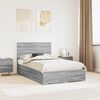 vidaXL Cadru de pat cu headboard Gri Sonoma 120 x 200 cm Lemn compozit