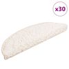 vidaXL Covorașe pentru scări, 30 buc., 56x17x3 cm, albe, semirotunde