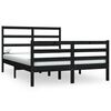 vidaXL Cadru de pat mic dublu, negru, 120x190 cm, lemn masiv de pin