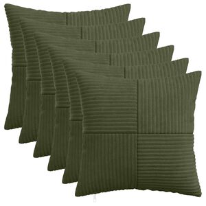 vidaXL Husă pentru pernă 6 pcs ALMELO Verde 30 x 30 cm cord