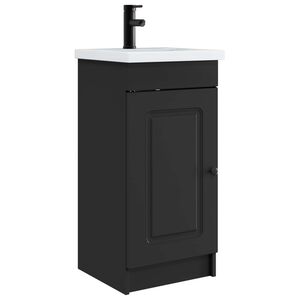 vidaXL Mobilă de baie cu chiuvetă Negru 42 x 40 x 84,5 cm