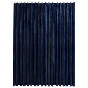 vidaXL Draperie opacă, albastru &icirc;nchis, 290x245cm, catifea, cu c&acirc;rlige