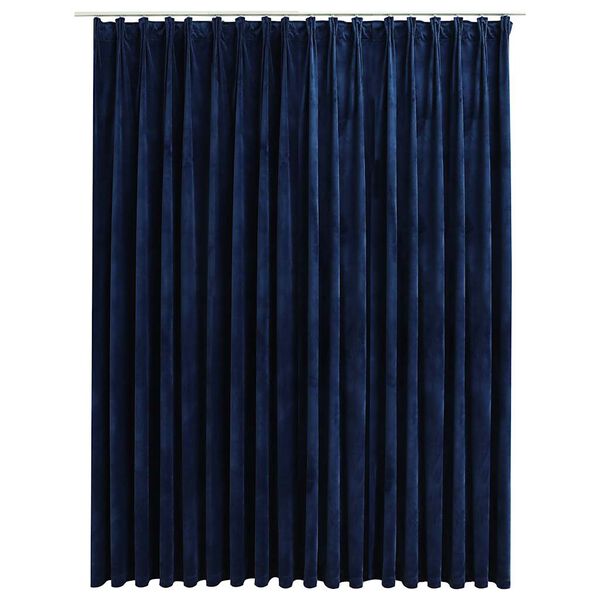 vidaXL Draperie opacă, albastru &icirc;nchis, 290x245cm, catifea, cu c&acirc;rlige