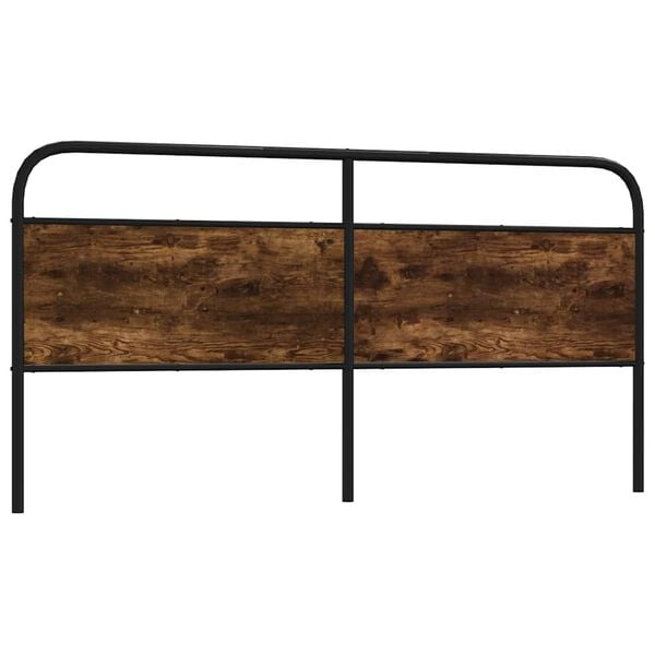 vidaXL Tăblie de pat de schimb stejar afumat 180 cm oțel și lemn prelucrat