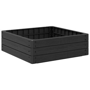 vidaXL Pat ridicat Negru 75,5 x 75,5 x 25 cm PP