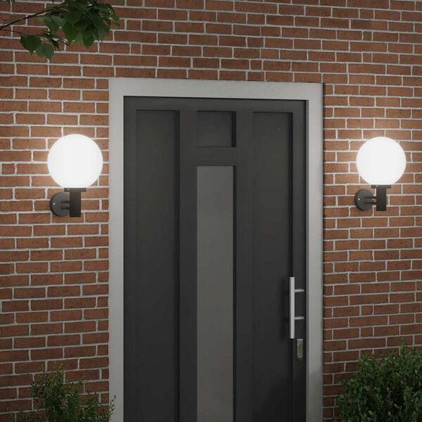 vidaXL Lumină de perete pentru exterior 2 pcs Negru 28 x 25 x 38 cm