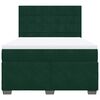vidaXL Pat box spring cu saltea, verde &icirc;nchis, 140x200 cm, catifea
