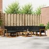 vidaXL Set de canapele de exterior cu pernă 9 pcs Natural și Negru