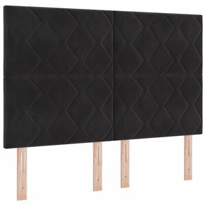 vidaXL Tăblie LED Negru 144 cm Catifea