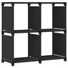 vidaXL Raft expunere, 4 cuburi, negru, 69x30x72,5 cm, material textil