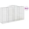 vidaXL Coșuri gabion arcuite 3 buc, 300x50x160/180 cm, fier galvanizat