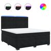 vidaXL Pat box spring cu saltea, negru, 180x200 cm, catifea