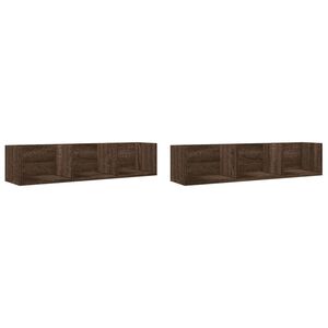 vidaXL Dulapuri perete 2 buc. stejar maro 75x18x16,5 cm lemn prelucrat
