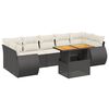 vidaXL Set mobilier de grădină cu perne, 8 piese, negru, poliratan