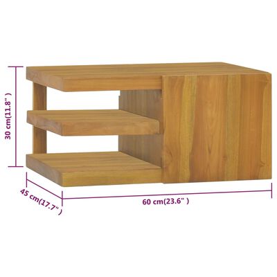 vidaXL Dulap pentru baie de perete, 60x45x30 cm, lemn masiv de tec