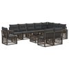 vidaXL Set de canapele pentru grădină 11 pcs Gri și gri &icirc;nchis